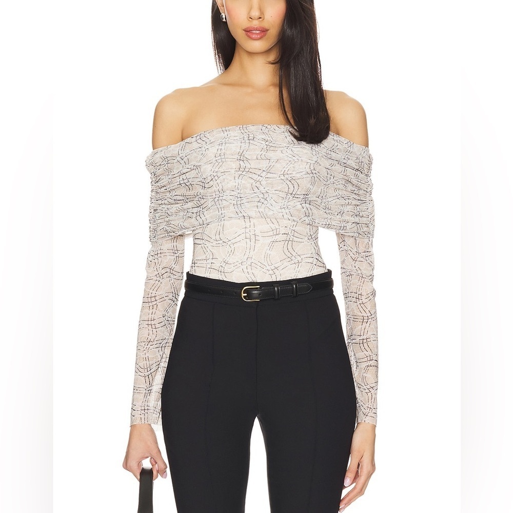 AFRM Revolve Maxine Bodysuit in Lace Plaid